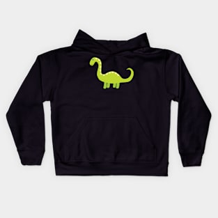 Cool Green Brontosaurus Dinosaur. Cute Dino Cartoon. Kids Hoodie